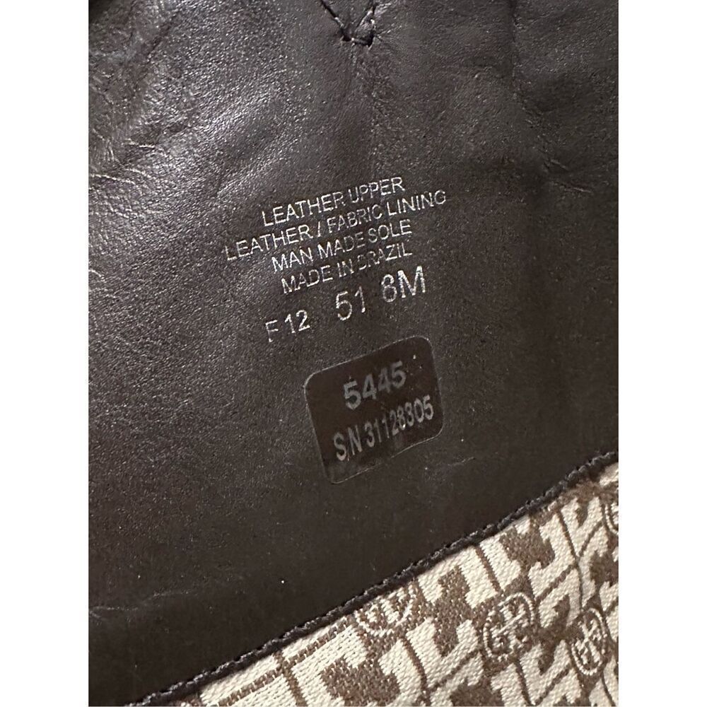 Tory Burch Irene chocolate brown suede with gold hardware design equestrian ridi - Picture 14 of 16
